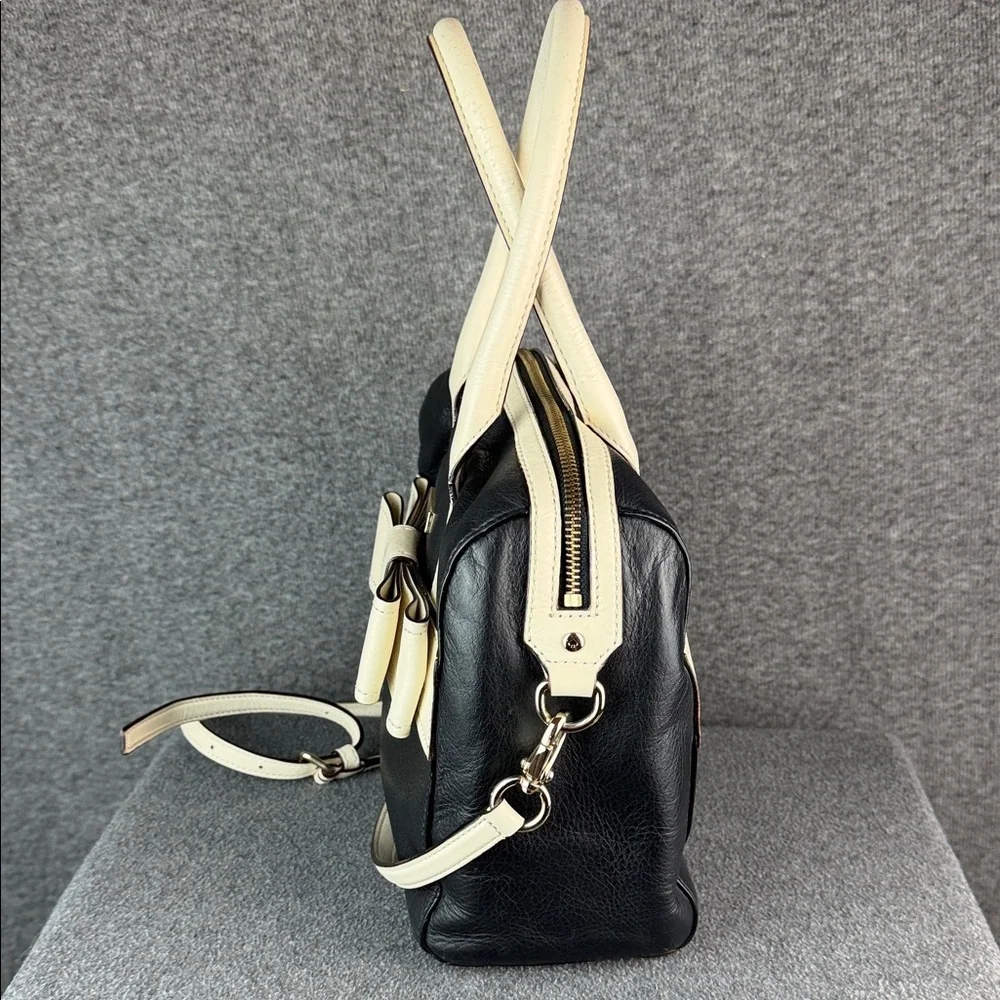 Kate Spade Kaiya Alice Black and White Leather‎ Satchel Bag